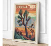 Joshua Tree at Sunset Vintage Canvas Wall Art Print 18x12 Inch (46 x 30 cm)