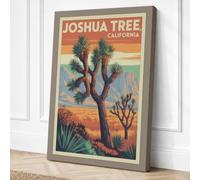 Joshua Tree at Sunset Vintage Canvas Wall Art Print 24x16 Inch (61 x 41 cm)