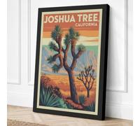 Joshua Tree at Sunset Vintage Canvas Wall Art Print 30x20 Inch (76 x 51 cm)
