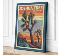 Joshua Tree at Sunset Vintage Canvas Wall Art Print 30x20 Inch (76 x 51 cm)
