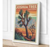 Joshua Tree at Sunset Vintage Canvas Wall Art Print 36x24 Inch (91 x 61 cm)