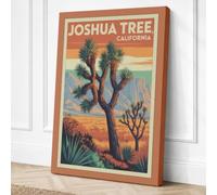 Joshua Tree at Sunset Vintage Canvas Wall Art Print 36x24 Inch (91 x 61 cm)