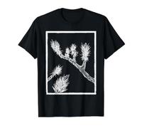 Joshua Tree Linocut Print - White Ink Value Graphic T-Shirt, Men, Black, XL