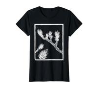 Joshua Tree Linocut Print - White Ink Value Graphic T-Shirt, Women, Black, XL