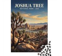 Joshua Tree National Park Art Jigsaw Puzzle 1000 Pieces, Lakeside Architecture Scene, Premium Paper Puzzle, Decorative Artwork for Adults, 52x38cm/1000pcs
