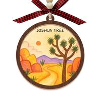 Joshua Tree National Park Christmas Ornament - Layered Wood and Acrylic Two Layer Design - Christmas Tree Decor - Gift for Travelers and Nature Lovers