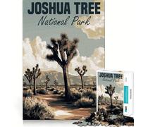 Joshua Tree National Park Poster 1000 Piece Jigsaw Puzzles for Adults Focus Skill Perfect Connection Fun Challenge Art Display (38x26cm)