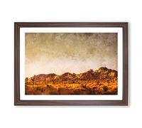 Joshua Trees Painting Framed Print | A2 Walnut Framed Wall Art | Ready to Hang | Modern Floral Picture | Living Room Bedroom Lounge Office