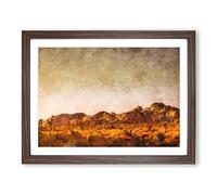 Joshua Trees Painting Modern Art Framed Print | A3 Walnut Framed Wall Art | Ready to Hang | Modern Floral Picture | Living Room Bedroom Lounge Office