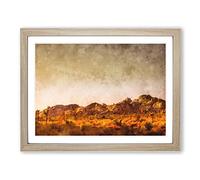 Joshua Trees Painting Modern Art Framed Print | A4 Oak Framed Wall Art | Ready to Hang | Modern Floral Picture | Living Room Bedroom Lounge Office