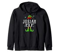 JOSIAH Elf Xmas Funny Men's Family Matching Christmas JOSIAH Zip Hoodie
