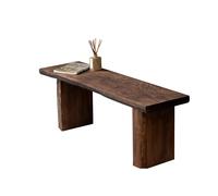 JOSIAHCQ Farmhouse Solid Wood Entryway Bench Dining Table Bench Wooden End of Bed Bench for Bedroom Indoor Narrow Window Bench for Dining Room Living Room Hallway(Caramel,80cm/31.5in)