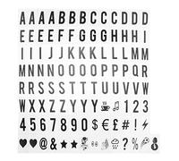 Joskeijky 104pcs Cinematic Lightbox Replacement Letters & Numbers Signs black for A4 Light Up Letter Box Sign Message Board 65.4x35mm(LED Light Box is NOT included!!) (Color: Black)