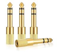 Joskeijky 4 Pcs 6.35mm (1/4 Inch) Male to 3.5mm (1/4 Inch) Female Stereo Headphone Adapter, Audio Adapter Jack Plug for Headphone Easy Install