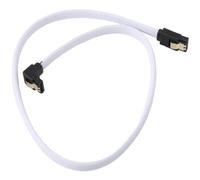 Joskeijky 50CM SATA 3.0 III SATA3 7pin Data Cable Right Angle 6Gb/s SSD Cables HDD Hard Disk Data Cord with Nylon Sleeved(White)