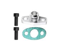 Joskeijky AN10 Turbo Oil Return Drain Flange Adapter Kit for GT28 GT30 GT35 T25 with M8X1.25mm Bolts Silver