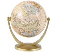 Joskeijky Retro Rotating World Globe Earth Antique Home Office Desktop Decor Geography Educational Learning Map School Supplies