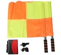 Joskeijky Soccer Referee Kit Football Checkered Soccer Flags Wallet Notebook with Red Yellow Card and Whistle
