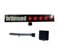 Joskeijky Windshield Electric 5Stars Wanted Car LED Window Stickers Blue Red Light Up for JDM Glow Panel Decoration Accessories