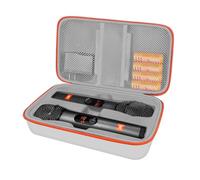JOSMAX Wireless Microphone Case Compatible with J-B-L Wireless Two Microphone System, Portable Handheld Dual Mic Travel Storage Bag for Singing or Karaoke for Receivers, Adapters, AA Batteries - Grey