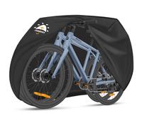 JosMega Bike Cover | 800D Heavy Duty Oxford | Double Needle Stitching | PU Waterproof | Back Seam Tape | Outdoor Windproof | Adjustable Webbing Buckle | Bottom Elastic Band | (Black, M - 2 Bike)