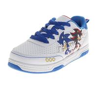 Josmo Sonic The Hedgehog Teenage Mutant Ninja Turtles Slipon Athletic Tennis Trainers Kids Size 11-13 Little Kid 1-4, white black, 10 UK Child