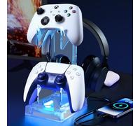 Joso game controller display stand,RGB light band, touch switch, headphone display stand, PS5/PS4, Switch, PS P-ortal, ROG Ally, Steam Deck controller, provide charging