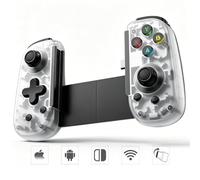 Joso Mobile Game Controller with USB-C Plug & Play, Wireless & Wired Gamepad for iPhone/Android & Switch with Hall Effect Joysticks/Dual Vibration/Turbo, Supports Cloud Gaming & Streaming (White)