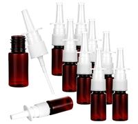 Josojoou 10ML Nasal Spray Bottle 10 Pcs Fine Mist Sprayers Bottles Refillable Atomiser Empty Nose Spray Bottle for Perfume Essential Oils Wound Disinfectant(Brown)
