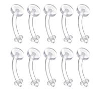 Josojoou 10Pcs Plastic Belly Button Rings 14G Clear Belly Button Ring Acrylic Nose Rings Lip Eyebrow Nipple Tongue Body Piercing Jewelry for Women Men Sports Surgery(StyleB)