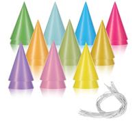 Josojoou 20Pcs Mini Birthday Party Hats Multicolor Paper Birthday Cone Hat Cute Small Party Hats for Pets Stuffed Animals Birthdays Holiday Decoration Supplies