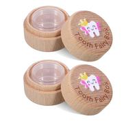 Josojoou 2PCS Tooth Fairy Box, Cute 3D Tooth's Holder for Kids Teeth, Wooden Tooth Box for Lost Teeth for Kids, to Sstore Children's Baby Teeths, for Girls Boys