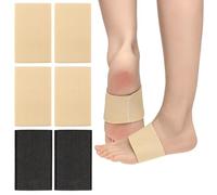 Josojoou 3Pairs Copper Arch Support Sleeves Foot Compression Sleeve Universal Size Plantar Fasciitis Relief Brace for Heel Spurs, Flat Fallen Arches and High Arch Pain Relief(1Black+ 2Beige)