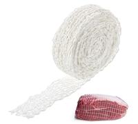 Josojoou 5m/16.4ft Beef Meat Netting Roll, Elastic Mesh Butchers Twine, High-Temperature Resistant Poultry Netting for Meat Cooking, or Drying, Sausage Making