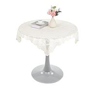 Josojoou Beige Lace Tablecloth 36 x 36Inch Small Square Tablecloth Vintage Crochet Tableclothes for Outdoor Tea Party Reception Dinner Home Decor