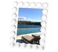 Josojoou Clear Bubble Crystal Picture Frame with 24 Clear Balls, 5x7Inch Standing Wedding Picture Frame for Home Tabletop Display Boutique Craft Decor