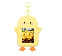 Josojoou Cute Chick Plush Keychain for K pop Photocard Holder, Soft ID Badge Case for Student Worker Lanyards, Bag Charm Keyring Gift for Teens Girls