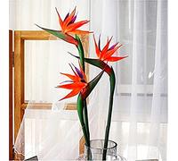 JOSON 3 Pieces Permanent Flowers 32" Long Artificial Paradise Bird Stem with 0.5" Stems for Home Decor Party Artificial Flower Plants (Red)