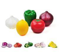 JOSON 5-Piece Vegetable and Fruit Storage Set, BPA-Free Reusable Refrigerator Food Keeper for Peppers, Onions, Tomatoes, Lemons, and Garlic
