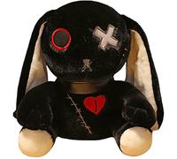 JOSON Crazy Bunny Plush Toy, Halloween Scary Bunny Stuffed Animal Pillow, Easter Halloween Birthday Gift for Boys and Girls (12 inch, Black)