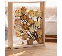 JOSON Wooden Dried Flower Photo Frame Dried Flower Display Stand Decorative Floating Photo Frame（8 * 10''-primary color