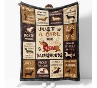 JOSOSO Dachshund Gifts Blanket 50”x60”, Sausage Dog Gifts, Dachshund/Dog Lovers/Sausage Dog/Doxie Gift for Women, Doxie Mum/Dog Mum Gift, Gifts for Dog Lovers Throw