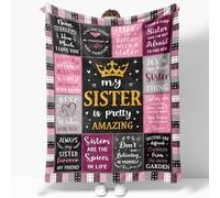 JOSOSO Sister Gifts Blanket 50”X60”, Best Sister Presents, Sister Birthday Gifts, Big Sister Gifts from Sister, Big Sister Gift for Little Girls, Best Soul Sister Present Throw