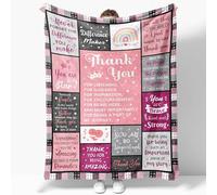 JOSOSO Thank You Gift Blanket 50”X60”, Birthday Gifts for Women, Thank You Gifts for Women, Gifts for Her Teacher Colleagues Your Friend Sister Mum Wife Grandma Throw