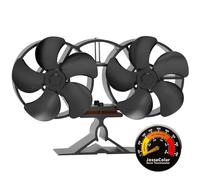JossaColar Log Burner Fan Silent Operation | 10-Blade Stove Fans Log Burners | Fire Fan Wood Burner Fans Heat Powered | Fan for Wood Burning Stove | Fireplace Accessories w/Log Burner Thermometer