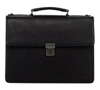 Jost Glasgow Briefcase RFID protection Genuine Leather 40 cm Laptop compartment black