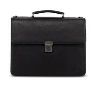 Jost Glasgow Briefcase RFID protection Genuine Leather 40 cm Laptop compartment black