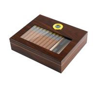 JOSTART Cigar Humidor Box,Cedar Wood Cigar Case for Men Hold 20-25 Cigars Travel Humidor with Digital Cigar Hygrometer and Humidifier