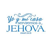 Josue 24:15 Bible Verses Wall Stickers Yo Y Mi Casa Spanish Quotes Murals Written Christian Family Decals Vinyl Wallpaper Extra Large - 77x137cm