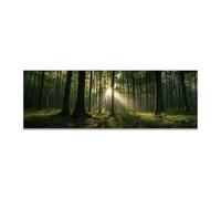 JOSUE Abstract Landscape Canvas Wall Art Forest Painting Modern Aesthetic Artwork for Living Room Bedroom Dining Room Office Home Decor(Green 50)-40x120cm Unframed
